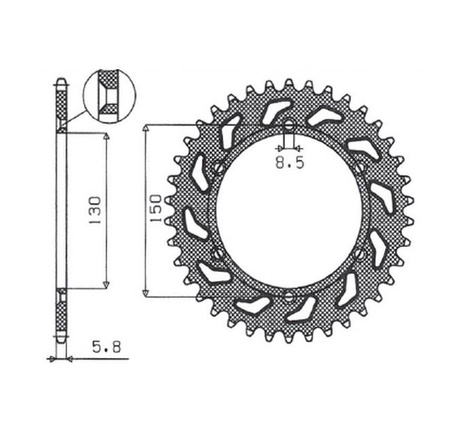Zębatka tylna aluminiowa (ergal) 270 49 yamaha yz/yzf/wrf '99-'18 (jtr251.49) (łańc. 520) (27049jt) kolor czarny