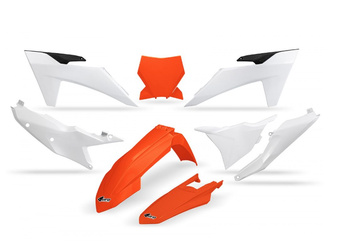 Komplet Plastików Ktm Sx 125 / 250 / 300 '23-'24, Sx-F 250 / 350 / 450 '23-'24 Kolor Oem (Pomarańczowy/Biały)