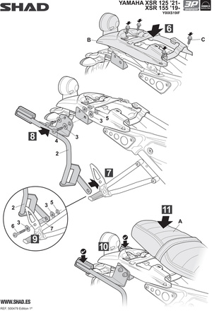 Stelaż do kufrów bocznych Shad 3P do Yamaha XSR 125