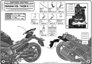 Stelaż Kufra Centralnego Yamaha Fz8 / Fazer 8 800 (10-15) ( Bez Płyty )