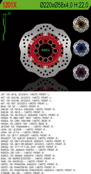Tarcza hamulcowa przód daelim 125 '00-'08, peugeot 125 sum '09-'12, tył honda crm 125 '91-'98 (220x58x4) (3x85mm) wave