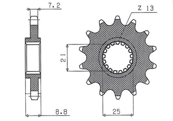 Zębatka przednia 2137 16 kawasaki zx9r '02-'03, z 1000 '03-'06 (jtf1537.16) (łańc. 525) (213716jt)