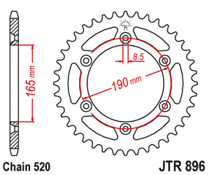 Zębatka tylna 896 50 aluminiowa racelite ktm 125mx, 250mx, 500mx 350 enduro (88-89) (89650jt) (łańc. 520) kolor czarny