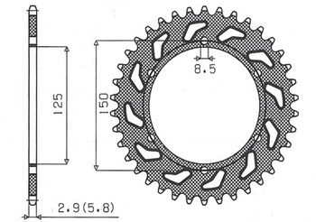 Zębatka tylna 899 42 ktm sx/exc (jtr897.42) (łańc. 520) (89942jt)