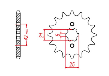 ZĘBATKA PRZEDNIA 569 13 KAWASAKI KX 250 '87-'98, YAMAHA YZ 250 '77-'98 (JTF569.13) (ŁAŃC. 520)