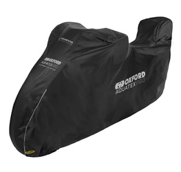 AQUATEX PRO POKROWIEC WODOODPORNY NA MOTOCYKL Z MIEJSCEM NA KUFER CENTRALNY KOLOR CZARNY ROZMIAR XL
