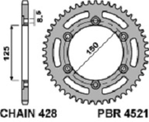 Zębatka tylna 4521 45 f honda cg 125 es (04-06) (łańc. 428)