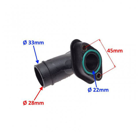 Króciec gaźnika 125 GY6 4T 152QMI-E4 Euro 4