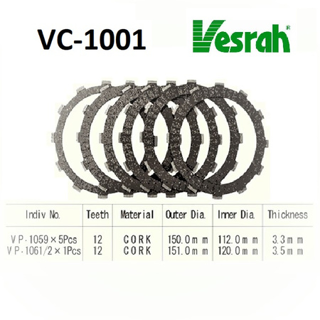Tarcze sprzęgłowe vesrah  vc-1001