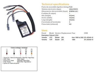 Dze moduł zapłonu cdi yamaha yfs200 blaster 90-02