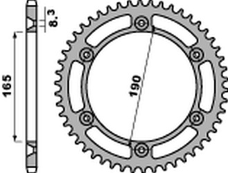 Zębatka tylna 896 45 c45 ktm 125/250/350 enduro '87-'90, mx 420/495 '81-'84, mx 500 '85-'93, lc4 600 '88-'92 (jtr896.45) (łańc.520)
