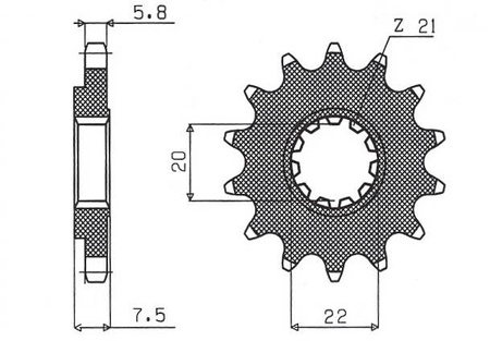 Zębatka przednia 2120 13 honda cr 125r '04-'07, crf 250r/x '04-'17 (jtf1323.13) (łańc. 520) (212013jt)