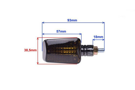Kierunkowskaz mini carbon ciemny krótki