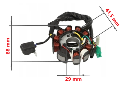 Stojan alternatora power force z kołem magnesowym gy6 125/150 11 cewek gy6125w104106