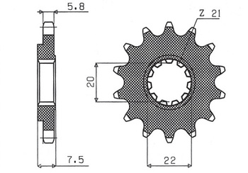 Zębatka przednia 2120 13 honda cr 125r '04-'07, crf 250r/x '04-'17 (jtf1323.13) (łańc. 520) (212013jt)