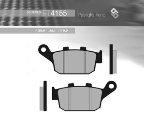 Klocki hamulcowe kh496 spiek metaliczny (złote) honda cb 500r/x '13-'16, cb 650f '14-'16, cbr 650/ctx 700 tył (ft 4155)