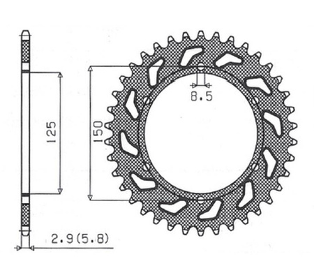 Zębatka tylna aluminiowa (ergal) 899 50 ktm sx/exc (jtr897.50) (łańc. 520) (89950jt) kolor czarny