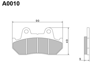 NISSIN KLOCKI HAMULCOWE KH69/2 PREMIUM SEMI-METALLIC (SPIEK METALICZNY) (ECE R90) (MADE IN JAPAN) (2P-242NS)