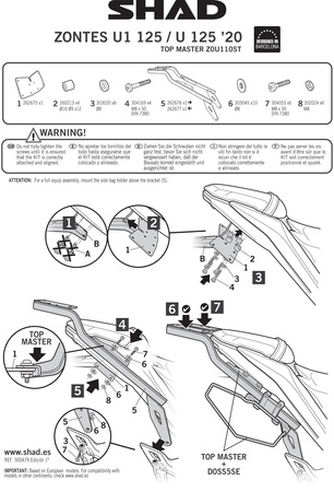 Stelaż kufra tylnego Shad do Zontes U U1 Hyper Trail 125 ( 2020 - 2021 )