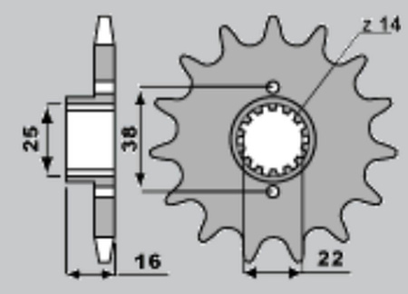 Zębatka przednia 2050 15 ducati 916/944/996 1000ss