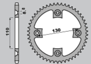 Zębatka tylna aluminiowa t7075 (ergal) kolor srebrny 4306 49 honda cr80/85 '85-'07 (łańc. 420)