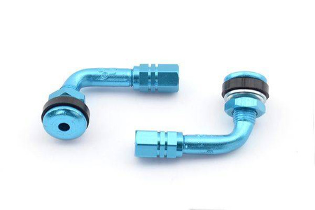 zawór koła wygięty (kątowy) kolor niebieski (cena za 2 szt.) (952az)
