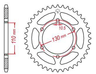 Zębatka tylna 504 42 kawasaki er 5 '97-'06, gpz 500s '87-'93 (jtr486.42)