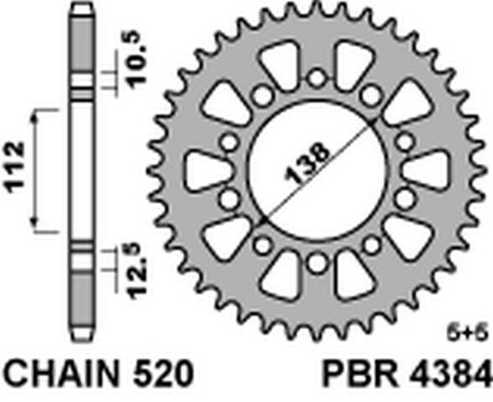 Zębatka tylna 4384 41 c45 honda 500f/r/x 13-16 (jtr1316.41)