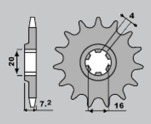 Zębatka przednia 413 13 suzki rmx 50/ ts 50