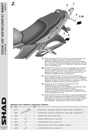 Stelaż kufra tylnego Shad do Suzuki Bandit