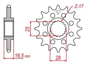 Zębatka przednia 2147 16 ktm 950/990/1050/1090/1190/1290 '03-'21 (jtf1904.16)