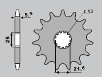 Zębatka przednia 565 16 (a4250565160)  565 16 (e427-16) suzuki gs500e '89-'93 (e427-16, 565-16) (jtf565.16)