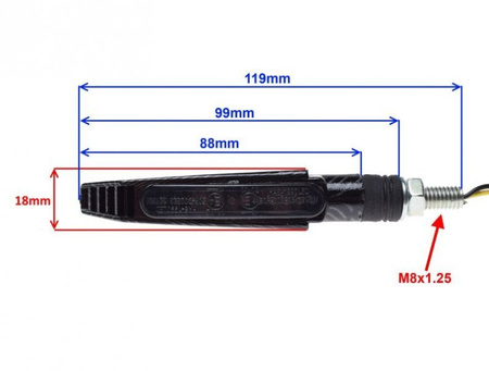 Kierunkowskaz led Sekwencyjny carbon