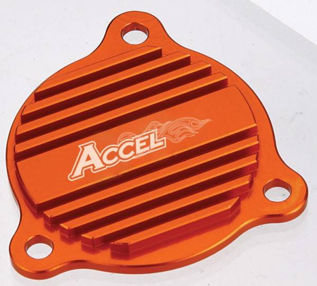 Accel promocja pokrywa pompy oleju ktm exc 350/400/450/500/530 '08-'12, sxf350 '11-'12 kolor pomarańczowy