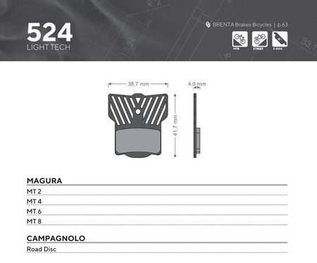 Klocki hamulcowe rowerowe organic sport z radiatorem mtb / szosa / elektryk
