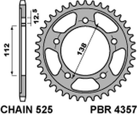 Zębatka tylna 4357 48c45 honda xl 1000v varadero 99-13 (+1) (jtr1304.48)