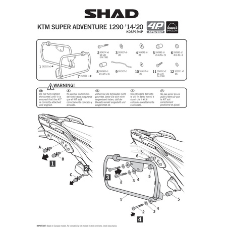 Stelaż do kufrów bocznych Shad 4P Terra do KTM 1290