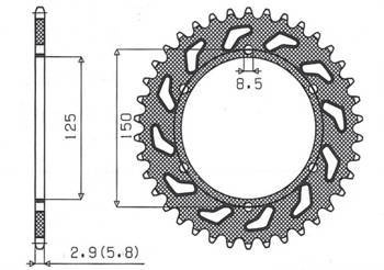 Zębatka tylna 899 43 ktm sx/exc (jtr897.43) (łańc. 520) (89943jt)