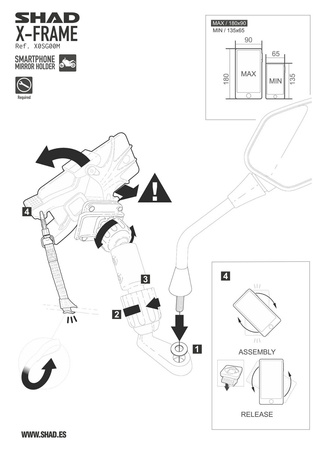 Uchwyt telefonu na kierownicę Shad X-Frame