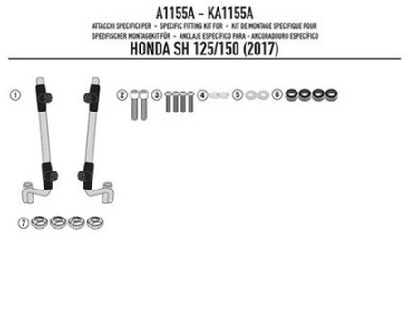 Mocowanie szyby 1117ak honda sh 125i-150i (17-19)