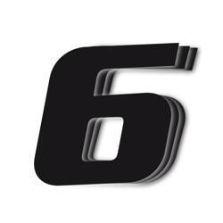 Numery startowe 25cm x 20cm ukośne, kolor czarny nr6 (3szt.)