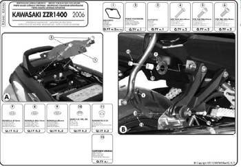 stelaż kufrów bocznych monokey side kawasaki zzr