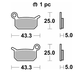 KLOCKI HAMULCOWE NOWOŚĆ KH325 OFF-ROAD SINTER KOLOR ZŁOTY KTM SXE -5 ELECTRIC 19- SX 50 09-, SX 65 04-08, HUSQVARNA EE-5 19-, CR 50 06-, SM 50- 10-, TC 50 17-, PRZÓD/TYŁ