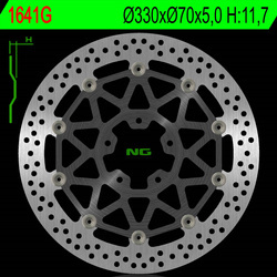 Tarcza hamulcowa przód kawasaki zx 10r 17-18 (330x70x5,0mm) (5x10,5mm) pływająca (środaluminiowy)