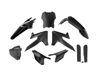 KOMPLET PLASTIKÓW Z OSŁONAMI TELESKOPÓW TRIUMPH TF 250 X '24-'26, TF 450 RC '25-'26 KOLOR CZARNY