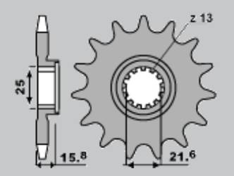 Zębatka przednia 2093m15 kawasaki zx6r