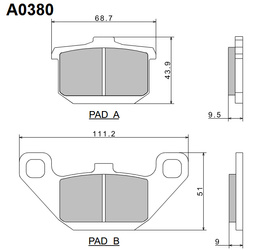 NISSIN KLOCKI HAMULCOWE KH85 PREMIUM SEMI-METALLIC (SPIEK METALICZNY) (ECE R90) (MADE IN JAPAN) (2P-241NS)