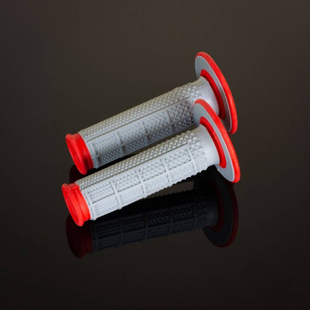 Manetki mx dual compound tapered half waffle, dwuskładnikowe, kolor szary/czerwony