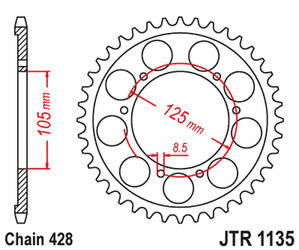 Zębatka tylna aprilia rx 125 e4 '18-19 (jtr1135.69)* (łańc. 428)