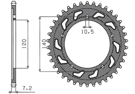 Zębatka tylna 4398 42 suzuki gsr 750 '11-'19, gsxr 750 '00-'03, dl 1000 '15-'16, gsx 750s '15-'16 (jtr1792.42 ) (łańc. 525) (439842jt)